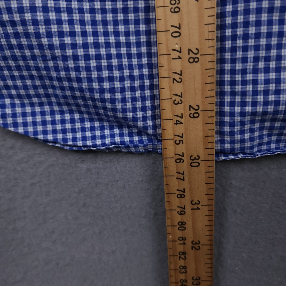Polo Ralph Lauren Mens XL 120s Poplin Blue White Gingham Check Button Down Shirt - Picture 9 of 10